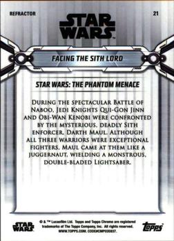 2019 Topps Chrome Star Wars Legacy - Refractor Green #21 Facing the Sith Lord Back