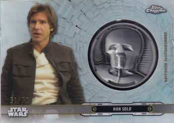 2019 Topps Chrome Star Wars Legacy - Droid Commemorative Medallion Relic #DC-2H Han Solo / 2-1B Front