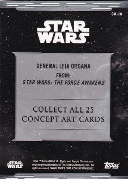 2019 Topps Chrome Star Wars Legacy - Concept Art Refractor Orange #CA-18 General Leia Organa Back