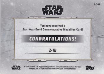 2019 Topps Chrome Star Wars Legacy - Droid Commemorative Medallion Relic Refractor Blue #NNO 2-1B / 2-1B Back