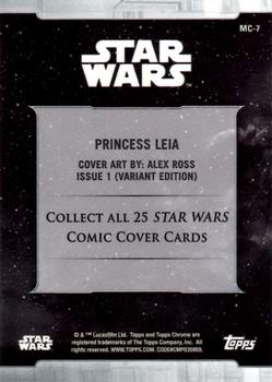 2019 Topps Chrome Star Wars Legacy - Comic Cover Cards Refractor Green #MC-7 Princess Leia Back