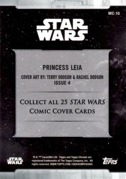 2019 Topps Chrome Star Wars Legacy - Comic Cover Cards Refractor Green #MC-10 Princess Leia Back