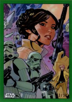 2019 Topps Chrome Star Wars Legacy - Comic Cover Cards Refractor Green #MC-10 Princess Leia Front