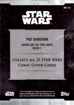 2019 Topps Chrome Star Wars Legacy - Comic Cover Cards Refractor Green #MC-16 Poe Dameron Back
