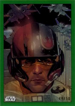 2019 Topps Chrome Star Wars Legacy - Comic Cover Cards Refractor Green #MC-16 Poe Dameron Front