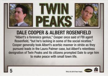 2019 Rittenhouse Twin Peaks Archives #05 Dale Cooper / Albert Rosenfield Back