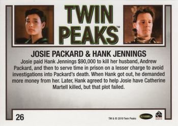 2019 Rittenhouse Twin Peaks Archives #26 Josie Packard / Hank Jennings Back