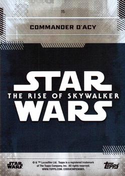 2019 Topps Star Wars: The Rise of Skywalker #15 Commander D'Acy Back