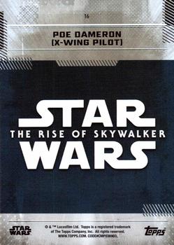 2019 Topps Star Wars: The Rise of Skywalker #16 Poe Dameron (X-wing Pilot) Back