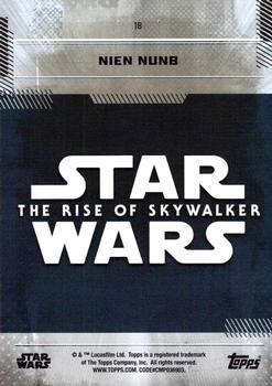 2019 Topps Star Wars: The Rise of Skywalker #18 Nien Nunb Back