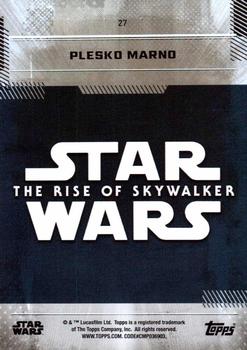 2019 Topps Star Wars: The Rise of Skywalker #27 Plesko Marno Back