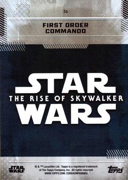 2019 Topps Star Wars: The Rise of Skywalker #36 First Order Commando Back