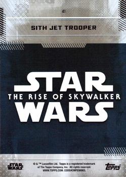 2019 Topps Star Wars: The Rise of Skywalker #41 Sith Jet Trooper Back