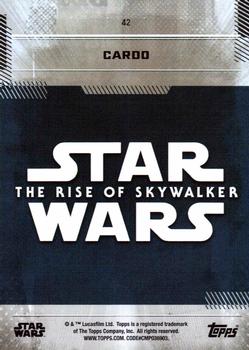 2019 Topps Star Wars: The Rise of Skywalker #42 Cardo Back