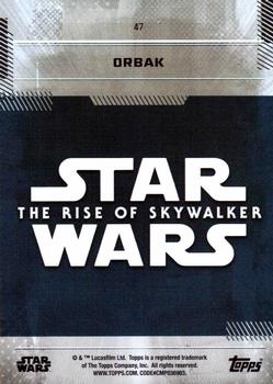 2019 Topps Star Wars: The Rise of Skywalker #47 Orbak Back