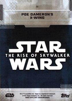 2019 Topps Star Wars: The Rise of Skywalker #51 Poe Dameron's X-wing Back