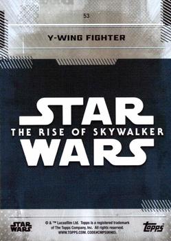 2019 Topps Star Wars: The Rise of Skywalker #53 Y-wing Fighter Back