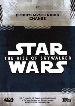 2019 Topps Star Wars: The Rise of Skywalker #62 C-3PO's Mysterious Change Back