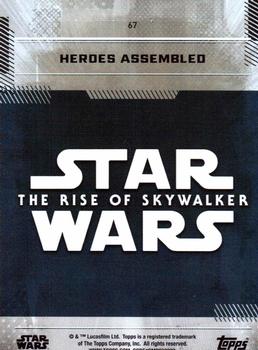2019 Topps Star Wars: The Rise of Skywalker #67 Heroes Assembled Back