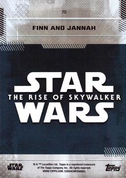 2019 Topps Star Wars: The Rise of Skywalker #70 Finn and Jannah Back