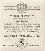 1936 Godfrey Phillips Our Puppies #3 The Saluki Back