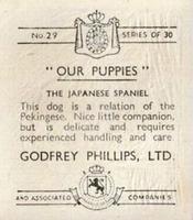 1936 Godfrey Phillips Our Puppies #29 The Japanese Spaniel Back