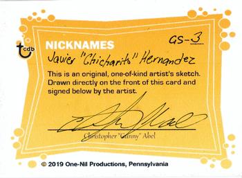 2019 C2Cigars TCDB Business Card - Nicknames #GS-3 Javier Hernandez Back