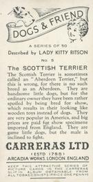 1936 Carreras Dogs & Friend #5 Scottish Terrier Back