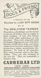 1936 Carreras Dogs & Friend #8 Sealyham Terrier Back