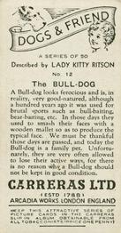 1936 Carreras Dogs & Friend #12 Bulldog Back