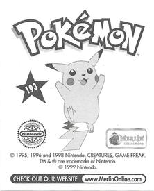 1999 Merlin Pokemon Stickers #193 Victreebel Back