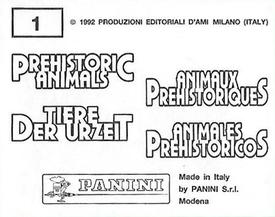 1992 Panini Prehistoric Animals Stickers #1 How big was a dinosaur? Back