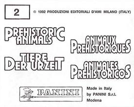 1992 Panini Prehistoric Animals Stickers #2 How big was a dinosaur? Back