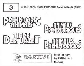 1992 Panini Prehistoric Animals Stickers #3 How big was a dinosaur? Back