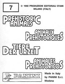 1992 Panini Prehistoric Animals Stickers #7 The great flood Back