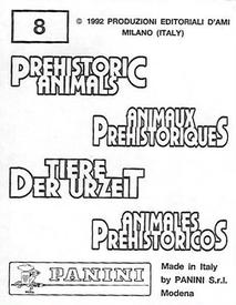 1992 Panini Prehistoric Animals Stickers #8 The great flood Back