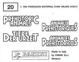 1992 Panini Prehistoric Animals Stickers #20 The first dinosaur Back