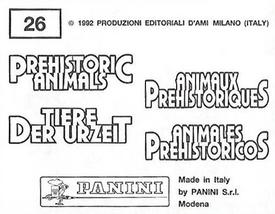 1992 Panini Prehistoric Animals Stickers #26 Excavating fossils Back