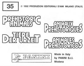 1992 Panini Prehistoric Animals Stickers #35 Drepanaspis / Anglaspis Back