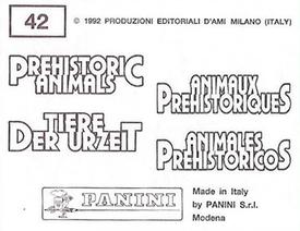 1992 Panini Prehistoric Animals Stickers #42 Eryops Back