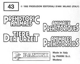 1992 Panini Prehistoric Animals Stickers #43 Urochorda Back