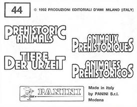 1992 Panini Prehistoric Animals Stickers #44 Seymouria Back