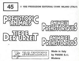1992 Panini Prehistoric Animals Stickers #45 Mesosaurus Back