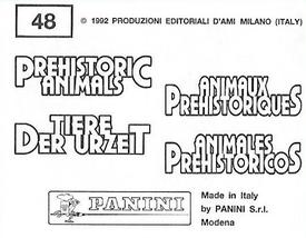 1992 Panini Prehistoric Animals Stickers #48 Cynogathus Back