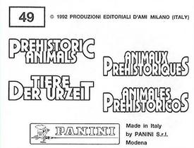 1992 Panini Prehistoric Animals Stickers #49 Kannemeyeria Back
