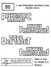 1992 Panini Prehistoric Animals Stickers #52 Struthiomimus Back