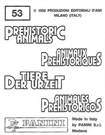 1992 Panini Prehistoric Animals Stickers #53 Elasmosaurus Back