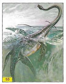 1992 Panini Prehistoric Animals Stickers #53 Elasmosaurus Front