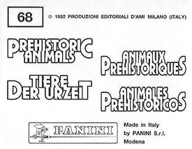 1992 Panini Prehistoric Animals Stickers #68 Dimorphodon Back