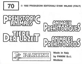 1992 Panini Prehistoric Animals Stickers #70 Archaeopteryx Back
